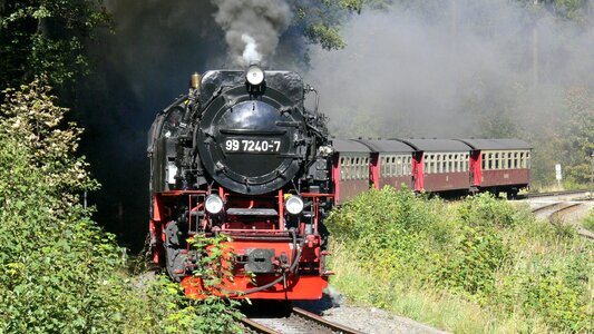 Brocken railway locomotive of chunks of narrow gauge railway photo