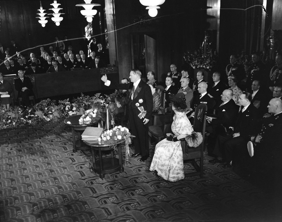 Bezoek Franse president en mevrouw Coty aan Amsterdam, ontvangst in stadhuis, Bestanddeelnr 906-6094