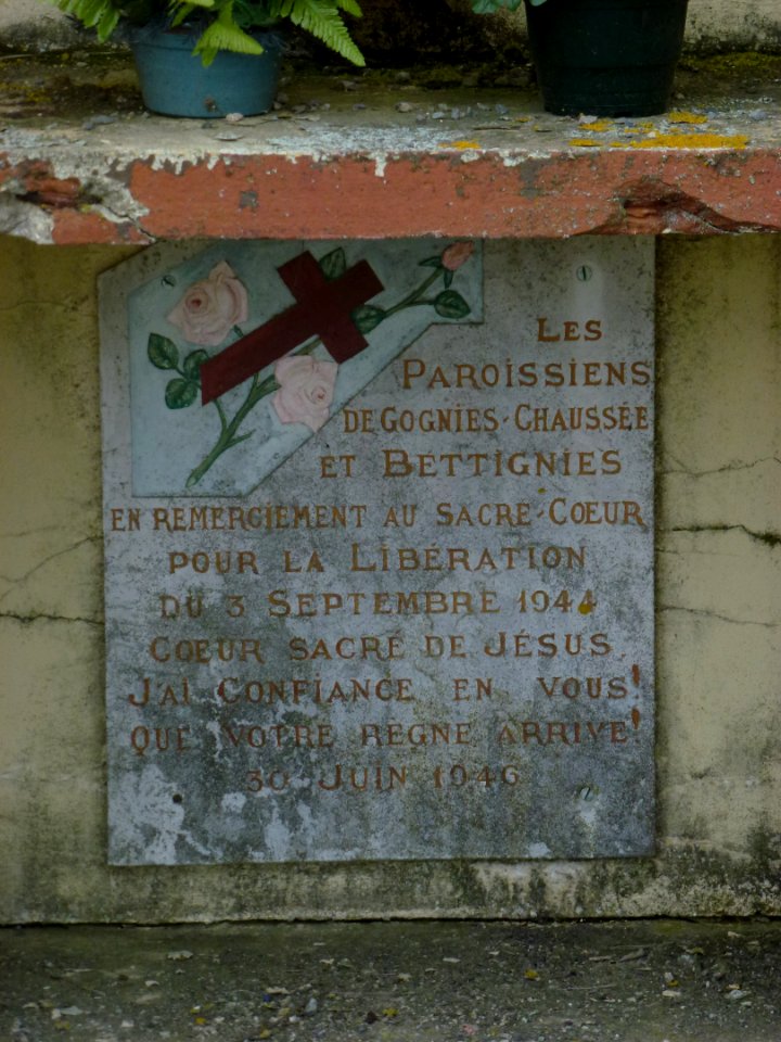 Bettignies (Nord, Fr) plaquette chapelle du calvaire