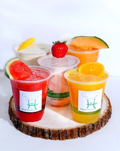 Holly food's smoothies strawberry banana watermelon juice