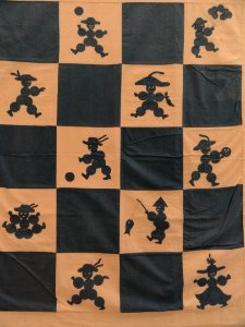 Bedcover, made in Paotingfu, China for missionary Alexander Cunningham's nephew in North Dakota, 1926 - National Museum of American History - DSC06108