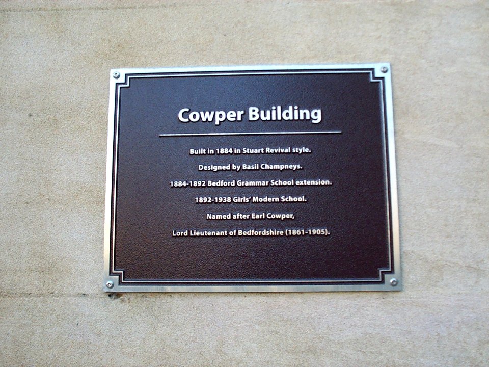 BedfordCowperBuildingPlaque