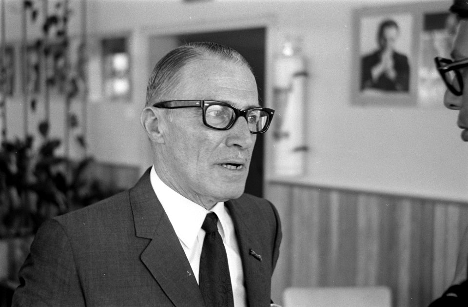 Bezetting Hogeschool Tilburg vergadering in de aula prof. Scheffer , kop, Bestanddeelnr 922-3755