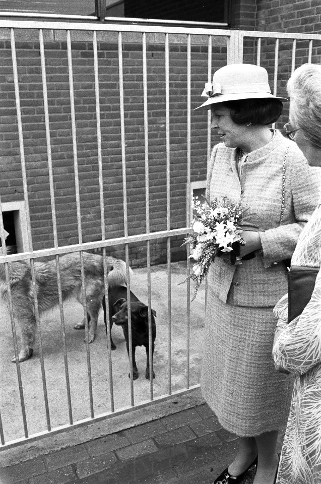 Beatrix opent het Haagse Dierencentrum in Den Haag . Beatrix tijdens de rondgang, Bestanddeelnr 932-0623