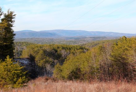 Bear and Pine Log mountains viewed from Georgia Nat Cemetery, Jan 2017