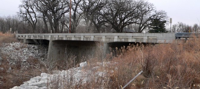 Beal Slough Pioneers Blvd bridge from DS
