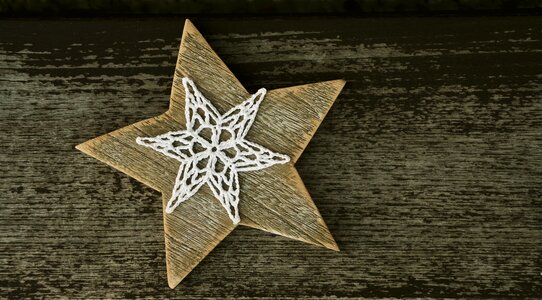 Wooden structure wood star christmas decoration photo