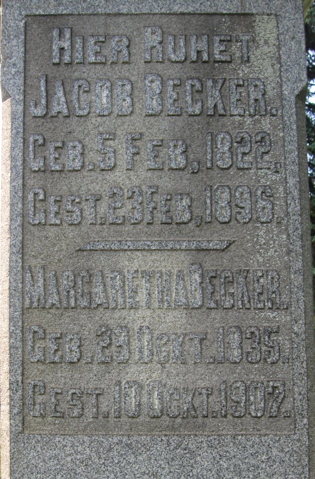 Becker monument, West Liberty Cemetery, 2020-09-25, 03