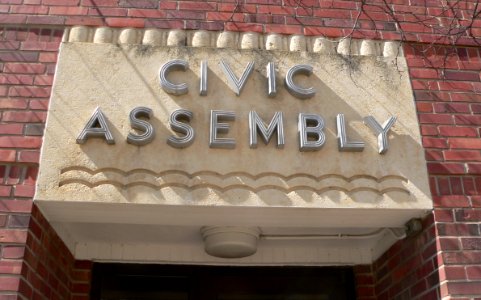 Beatrice, Nebraska Municipal Auditorium Civic Assembly sign