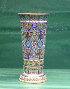 Beaker with cloisonne decoration, Pavel A. Ovchinnikov, Moscow, 1883, silver - Fowler Museum - University of California, Los Angeles - DSC02531