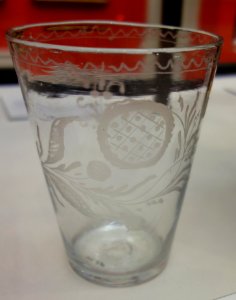 Beaker, c. 1780-1820, etched glass - Albany Institute of History and Art - DSC08167