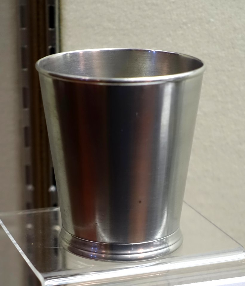 Beaker by Babbitt & Crossman, Taunton MA, c. 1824-1827, Britannia metal - Old Colony History Museum - Taunton, Massachusetts - DSC03793