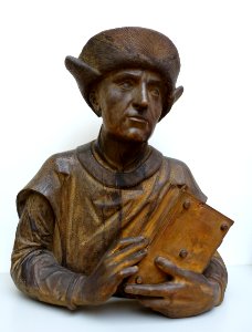 Beardless Man with a Fur Cap, Augsburg, before 1518, pear wood - Bode-Museum - DSC03050