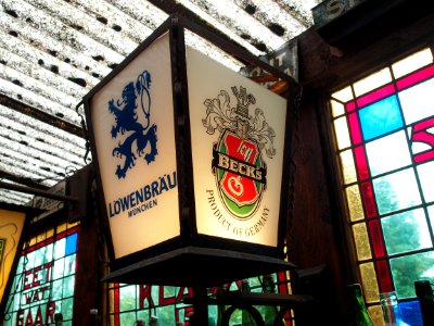 Becks, Löwenbräu München, lantaarn, foto 