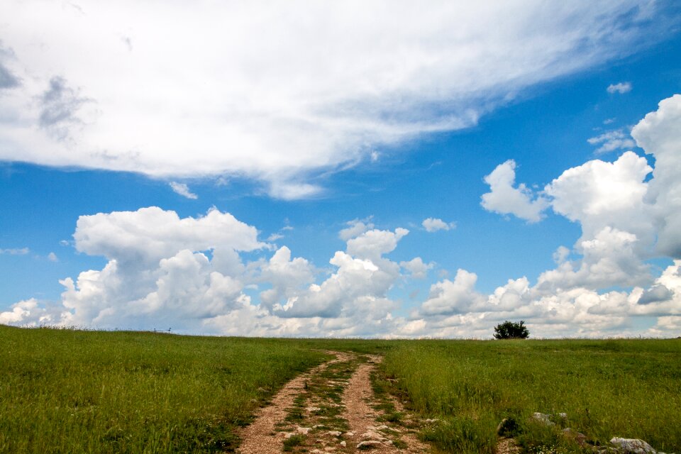 Road blue blue sky clouds