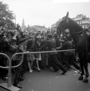 Beatles in Nederland, de politie had moeite publiek in bedwang te houden, Bestanddeelnr 916-5115