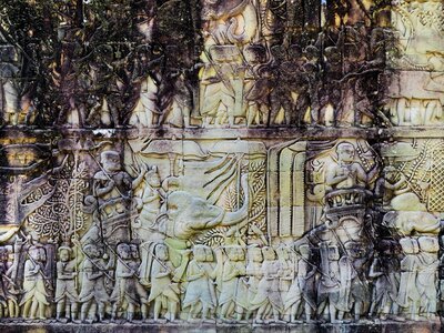 Bayon bas-relief ruin photo