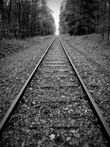 Railway tracks railway rails threshold photo
