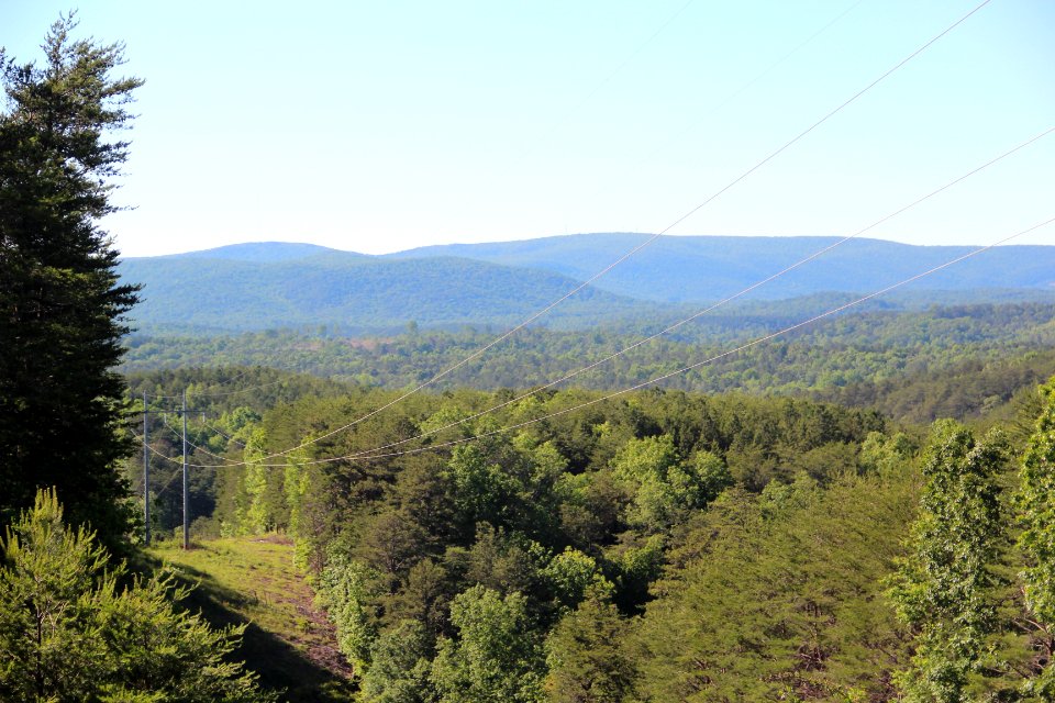 Bear Mountain and Pine Log Mountain viewed from Georgia National Cemetery, May 2017