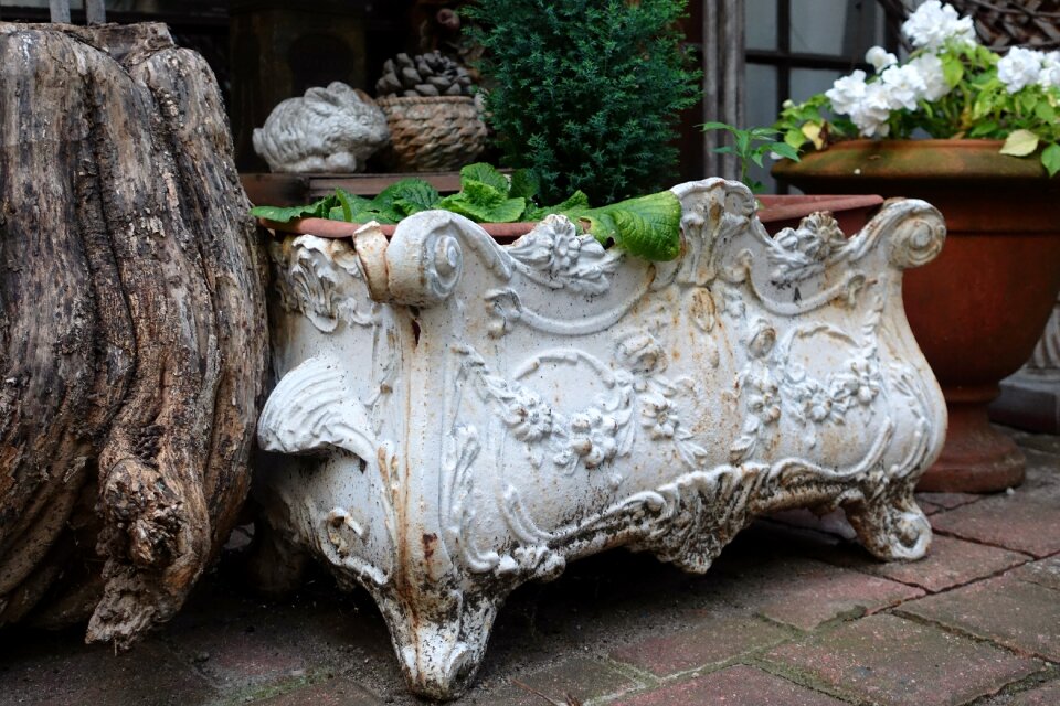Vintage planter flowers