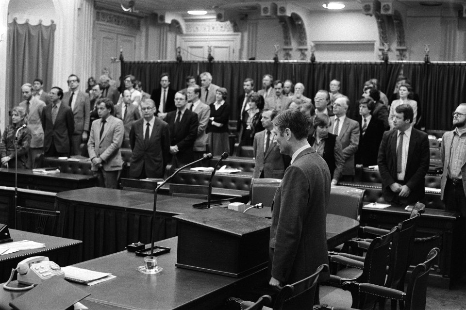 Beeld van de Tweede Kamer tijdens de herdenking van het overlijden van de Egypti, Bestanddeelnr 931-7348
