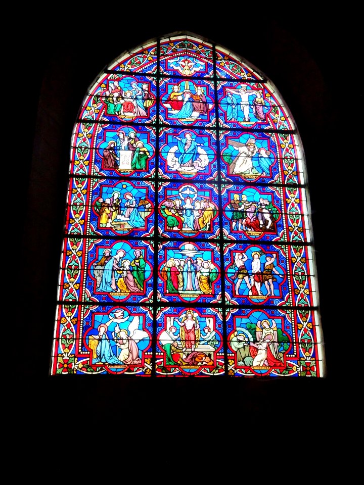 Beaumont-sur-Sarthe (Sarthe) église, vitrail 01