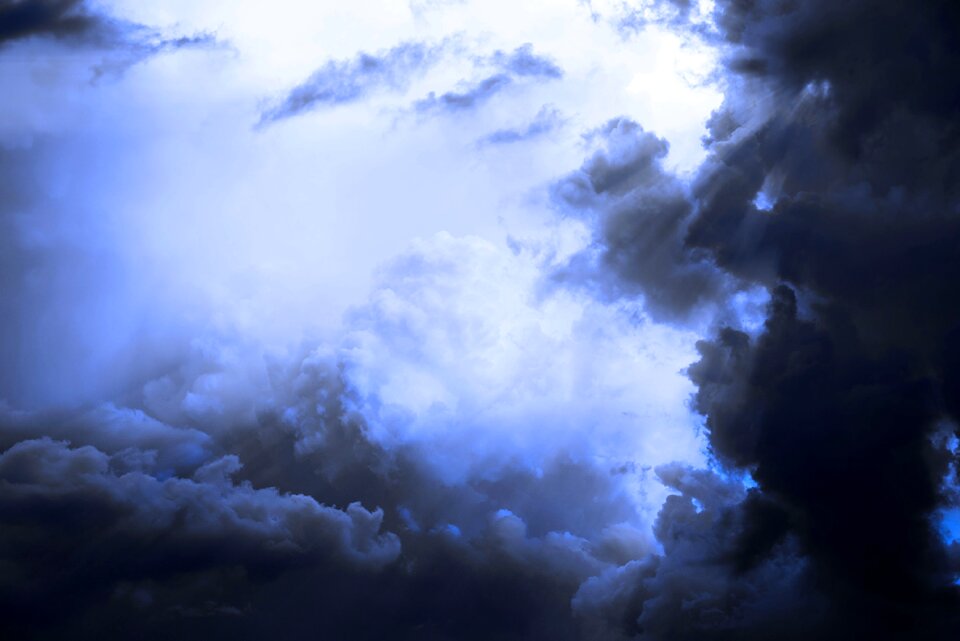 Spectacle blue dark clouds