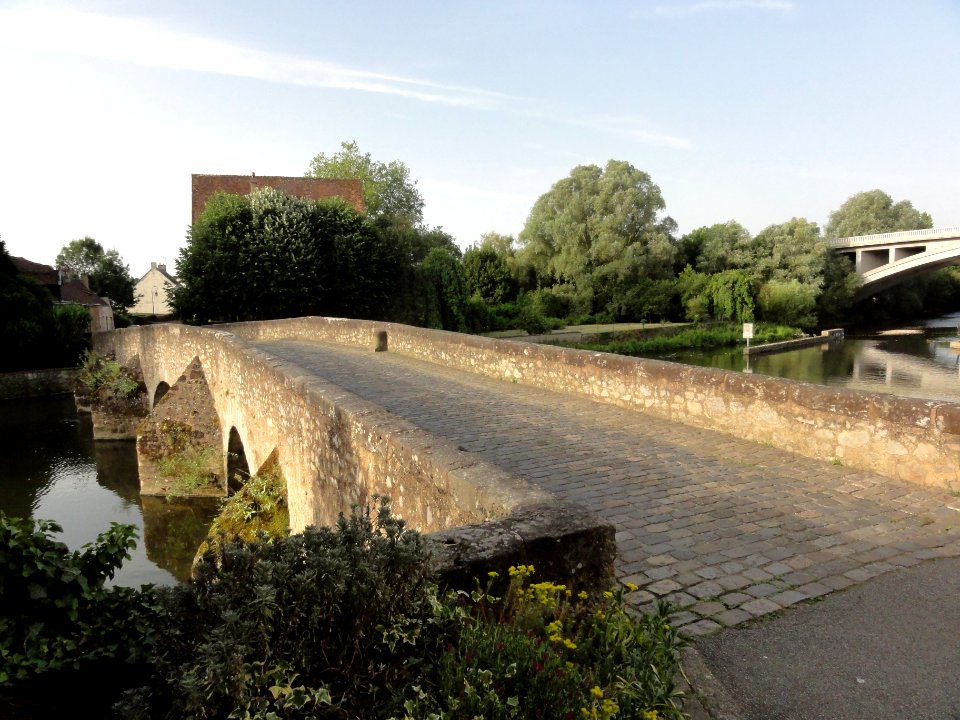 Beaumont-sur-Sarthe (Sarthe) La Sarthe et le vieux pont (05)