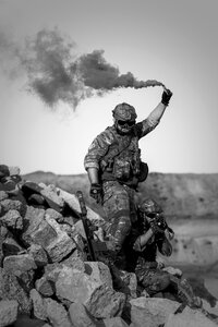 Soldier action smoke photo