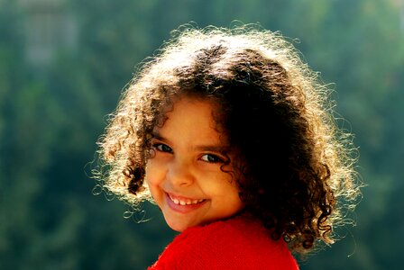 Smile curly hair photo