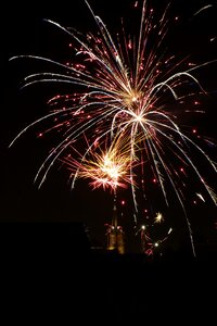 New year's eve pyrotechnics rocket photo