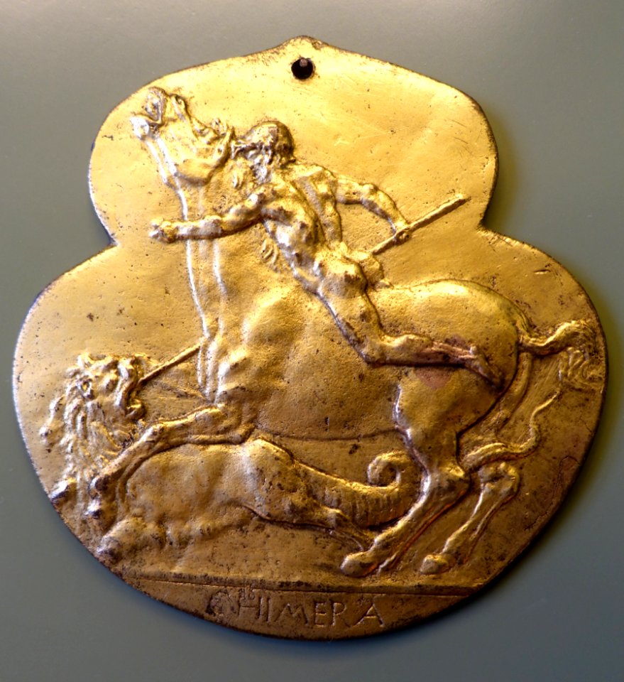 Bellerophon killing the Chimera, Francesco di Giorgio, Siena, 1439-1502, gilt bronze - Bode-Museum- DSC02459