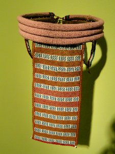 Bead apron, Kikuyu people, Kenya, collected by Rev. R.H. Leakey, beads, leather, and string - Hood Museum of Art - DSC09172