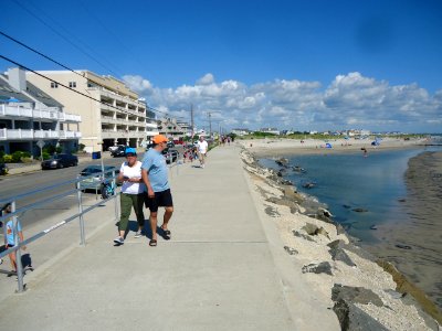 Beaches and hotels at Wildwood New Jersey in early August