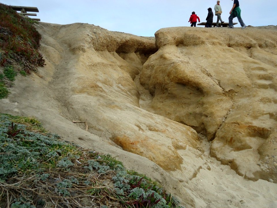 Beach Erosion Scene near Half-Moon-Bay California