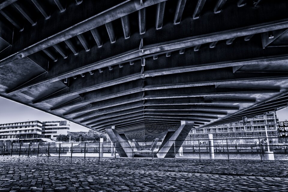 Construction steel scaffolding underpass photo