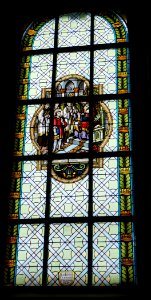 Bellersen - Kirche - Fenster - St. Meinulf in der Schule des hl. Hathumar photo