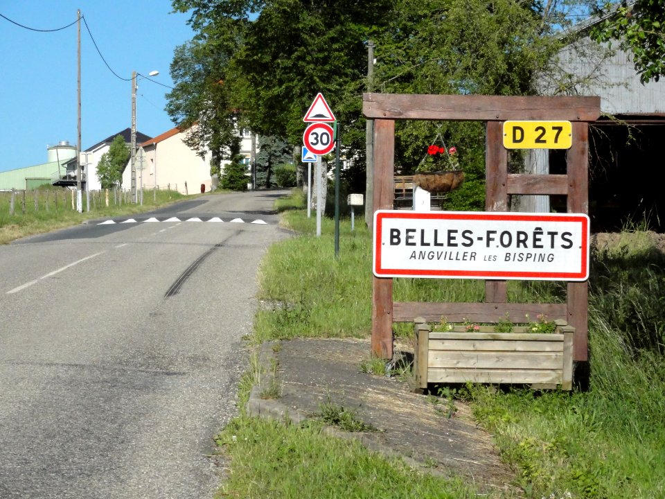 Belles-Forêts (Moselle) entrée d'Angviller-lès-Bisping