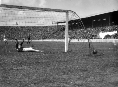 Belgie-Nederland 2-2. Doelpunt van Nederland (Faas Wilkes), Bestanddeelnr 901-7820