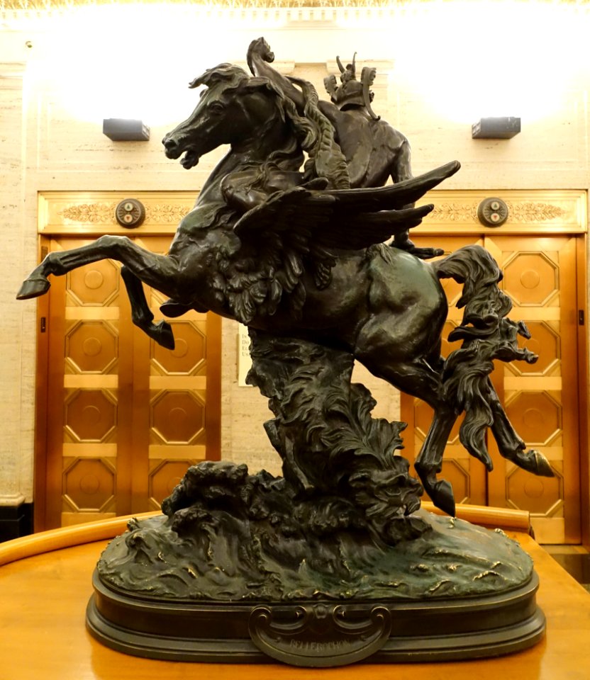 Bellerophon by Pierre-Eugène-Emile Hébert, rear view - Palmer House Hilton Hotel, Chicago, Illinois, USA - DSC06286
