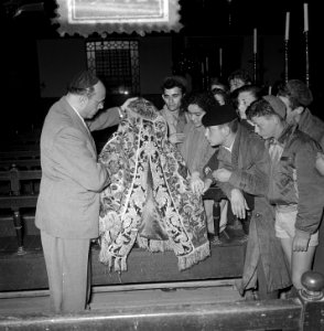Belgische kinderen bezoeken synagoge Amsterdam, Bestanddeelnr 905-9016