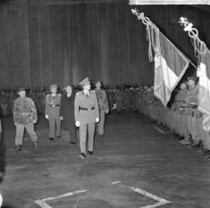 Belgische paras terug, Koning Boudewijn inspecteert de troepen, Bestanddeelnr 917-1926