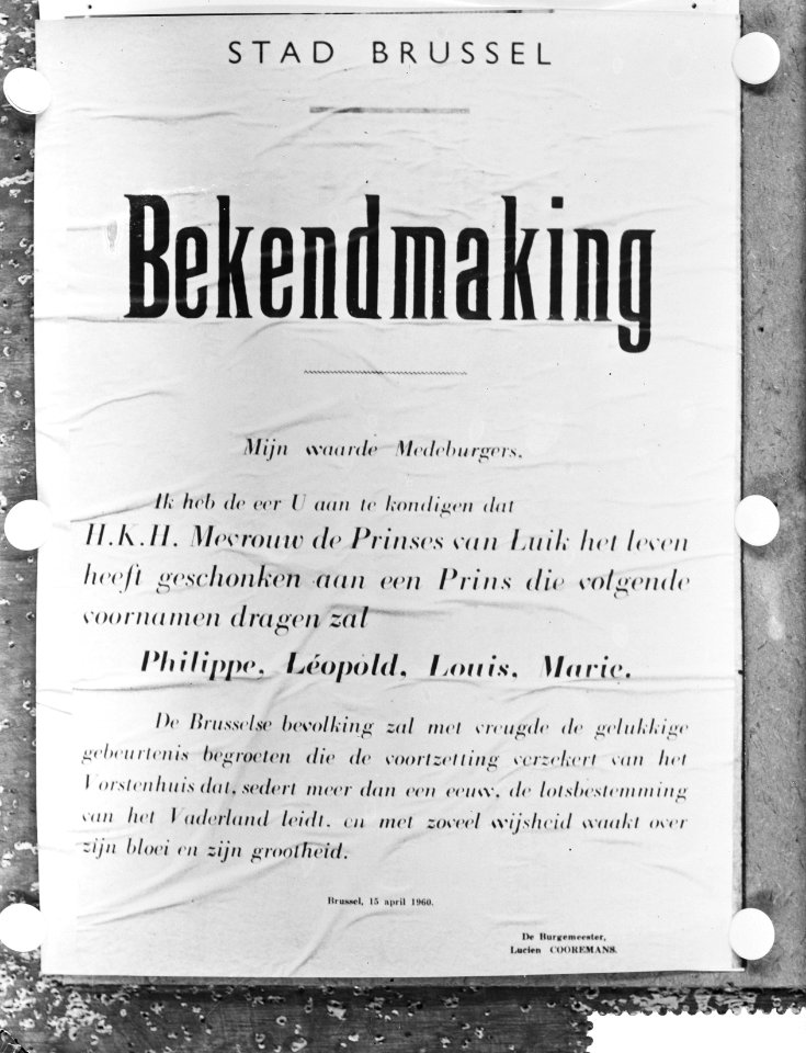 Bekendmaking van de geboorte van de zoon van Prinses Pao, Bestanddeelnr 911-1745