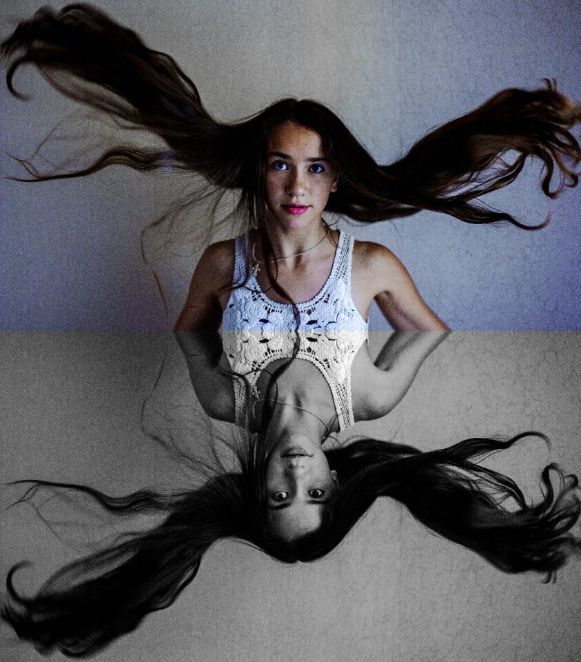 Model dark background view