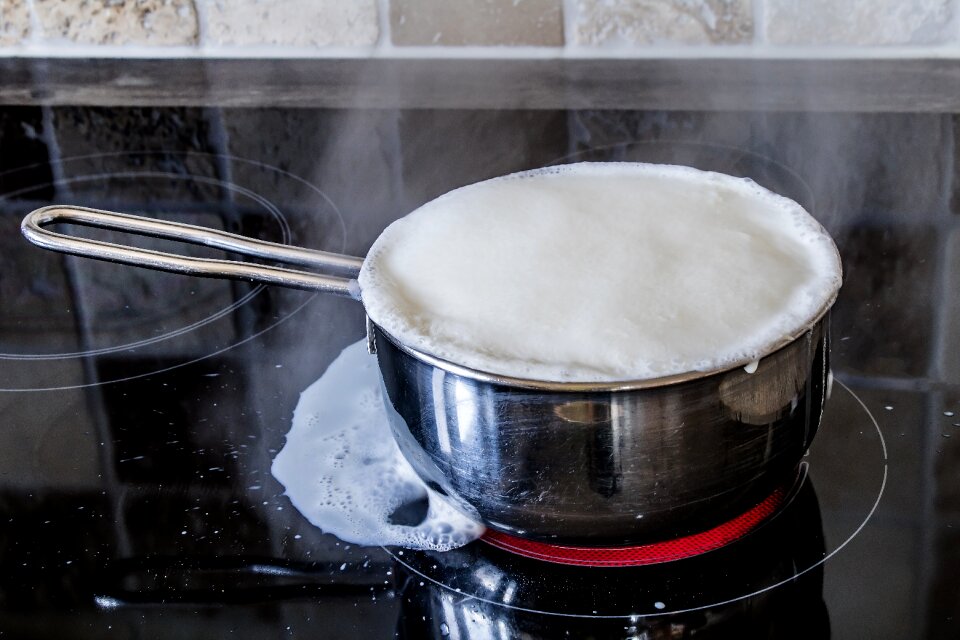 Pot milk foaming milk