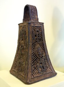 Bell, Edo people, Benin Kingdom, Nigeria, perhaps 18th century, cast copper alloy - Fitchburg Art Museum - DSC08961