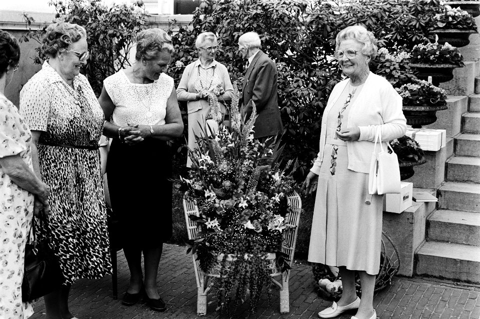Bejaardendefile voor Prinses Juliana op Soestdijk Prinses Juliana en deputatie , Bestanddeelnr 930-8732