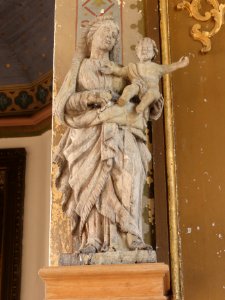 Belrupt-en-Verdunois (Meuse) église, statue Vierge et Enfant