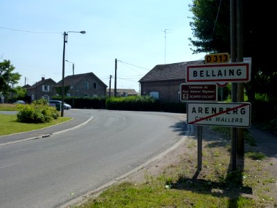 Bellaing (Nord, Fr) city limit sign photo