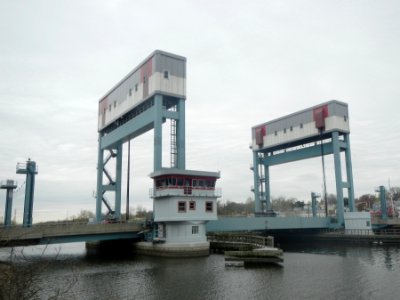 Belleville Turnpike lift bridge SW cloudy jeh